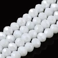 3467 Glaspärla rondell 6x5mm vit