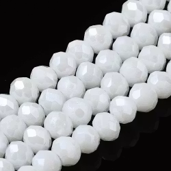 3467 Glaspärla rondell 6x5mm vit