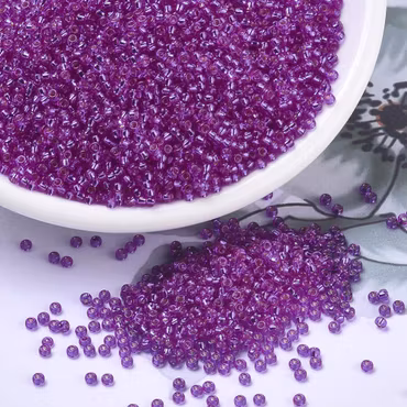 RR1340 Miyuki seed beads dyed silverline fuschia 11/0, 10gram