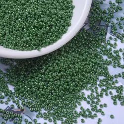 RR0431 Miyuki seed beads opaq green luster 11/0, 10gram
