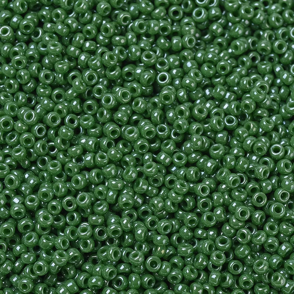 RR0431 Miyuki seed beads opaq green luster 11/0, 10gram