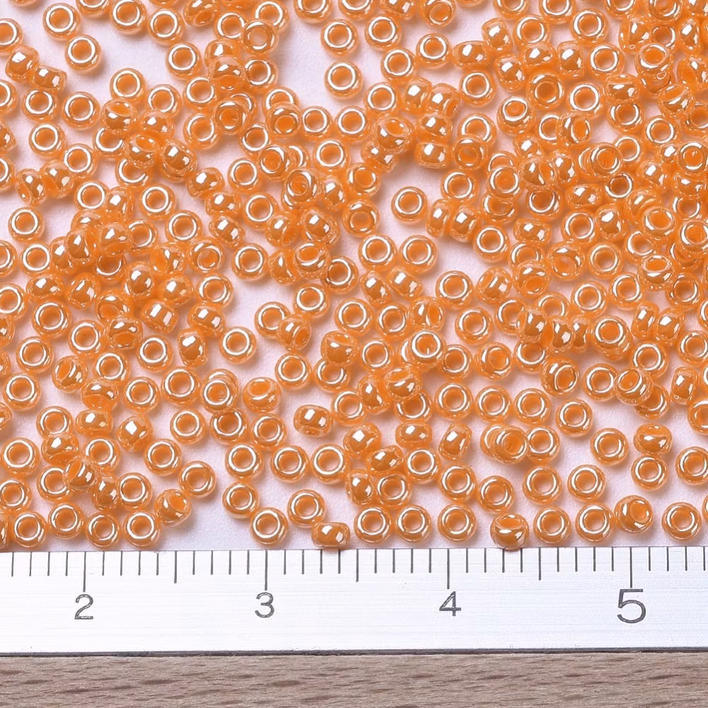 RR0423 Miyuki seed beads opaque light orange luster1/0, 10gram