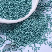 RR0435 Miyuki seed beads opaque turquoise luster1/0, 10gram