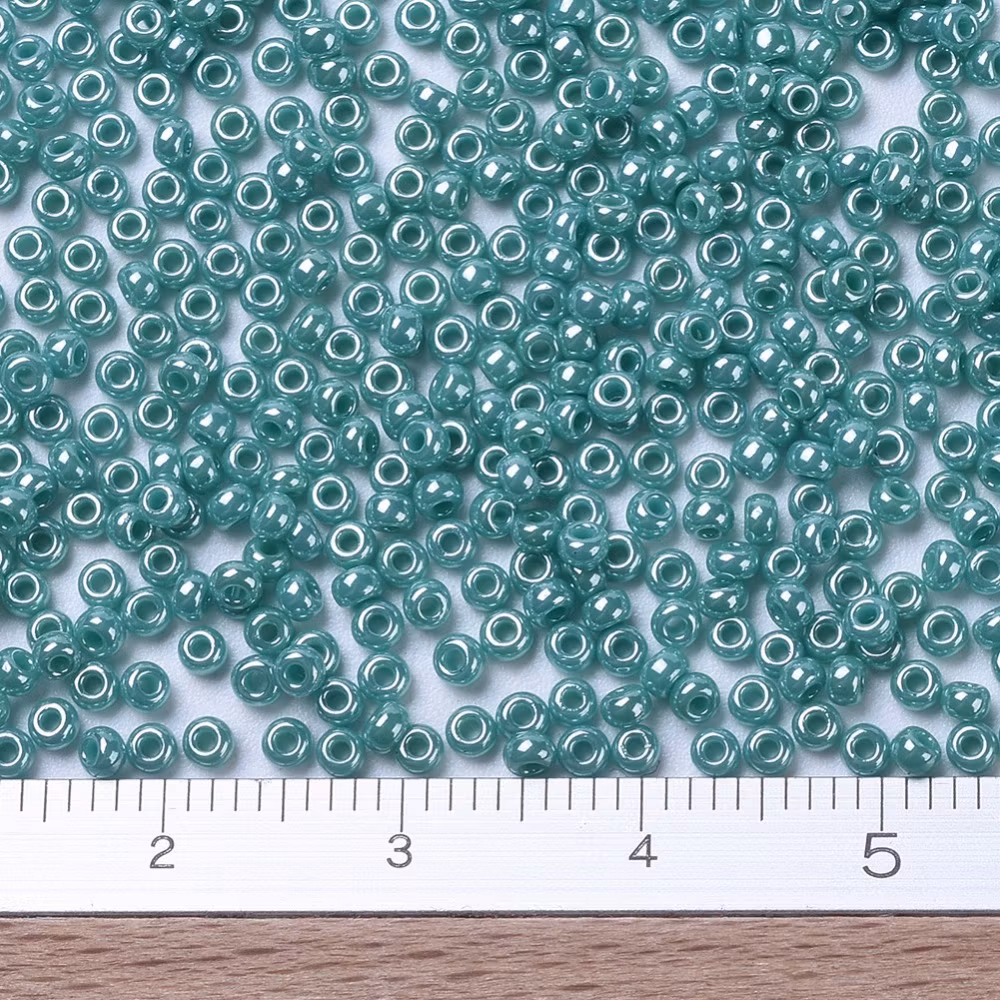 RR0435 Miyuki seed beads opaque turquoise luster1/0, 10gram