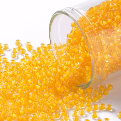 Toho 11/0 ( 974 ) inside color crystal/sunflower yellow lined 11/0, 10gram