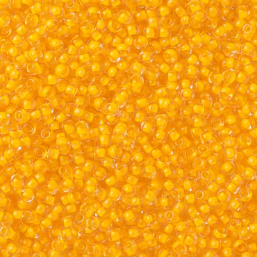 Toho 11/0 ( 974 ) inside color crystal/sunflower yellow lined 11/0, 10gram