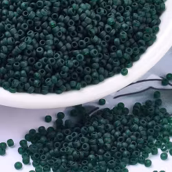 RR0156F Miyuki seed beads matt transparent dark emerald 11/0, 10gram