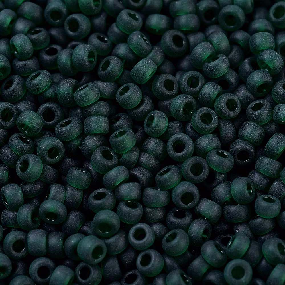 RR0156F Miyuki seed beads matt transparent dark emerald 11/0, 10gram