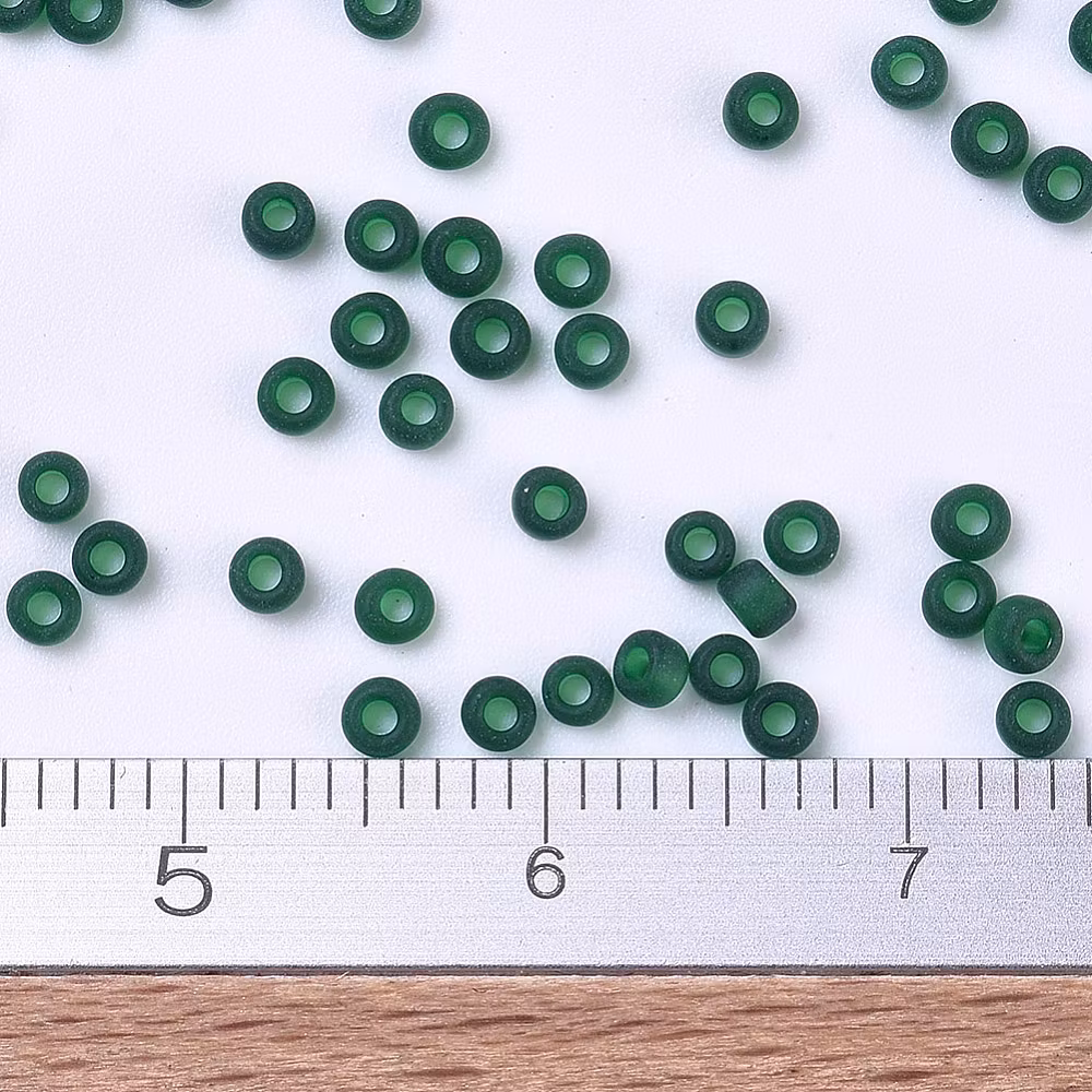 RR0156F Miyuki seed beads matt transparent dark emerald 11/0, 10gram