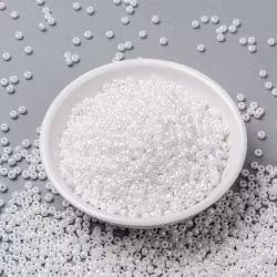 RR471 Miyuki seed beads white pearl ab 8/0, 10gram