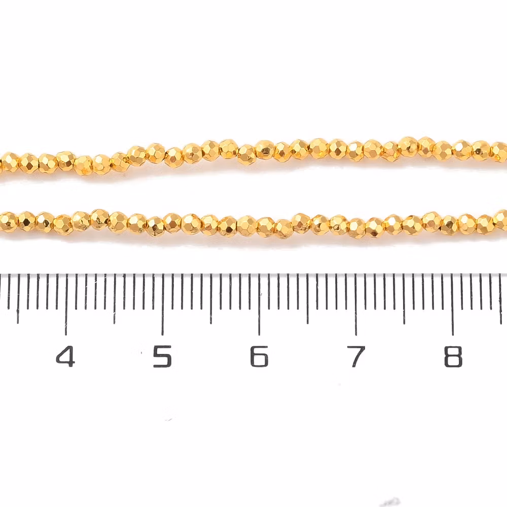 3503 Glaspärla fasett rund electro 2x2mm GULD