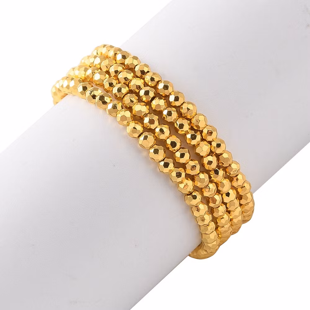 3503 Glaspärla fasett rund electro 2x2mm GULD