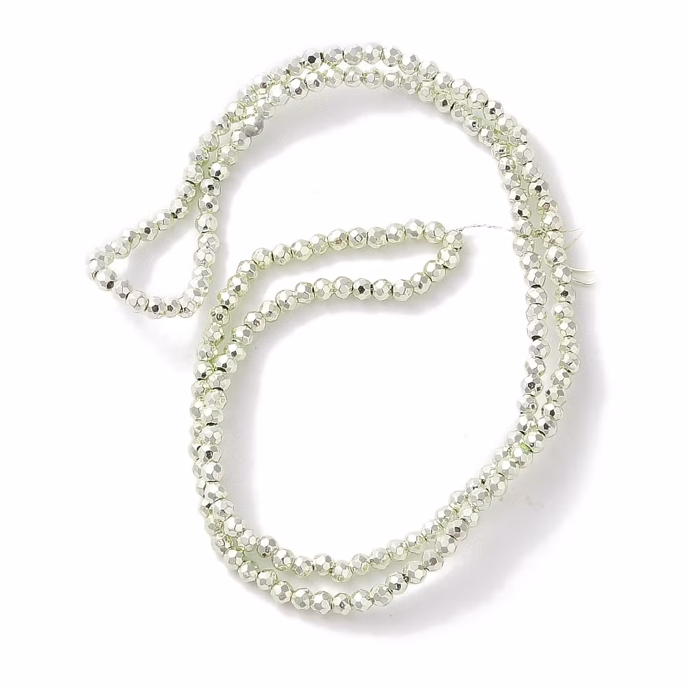 3505 Glaspärla fasett rund electro 2x2mm GRÖN
