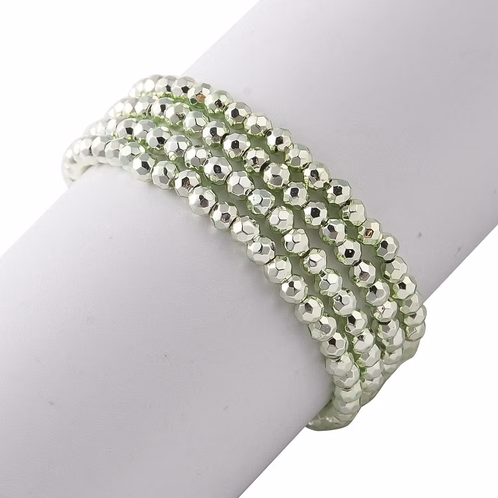3505 Glaspärla fasett rund electro 2x2mm GRÖN