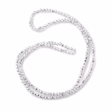 3506 Glaspärla fasett rund electro 2x2mm SILVER