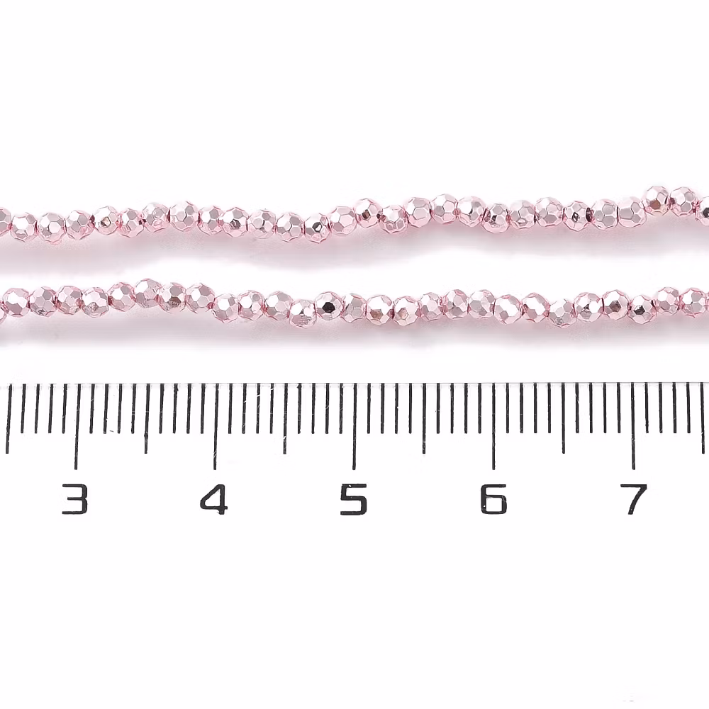 3507 Glaspärla fasett rund electro 2x2mm ROSA