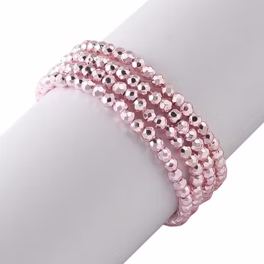 3507 Glaspärla fasett rund electro 2x2mm ROSA