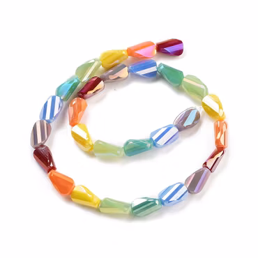 3512 Glaspärla fasett droppformad electro 7,5x4,5mm