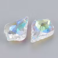 3668 glaspärlor lövprismor 22x16x8mm, 5stk