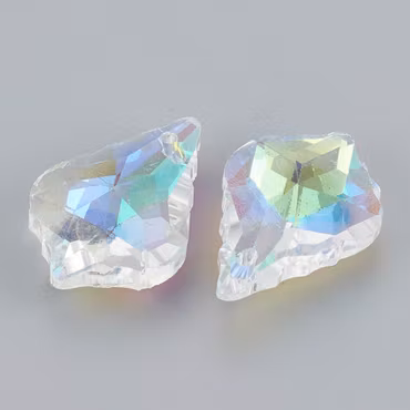 3668 glaspärlor lövprismor 22x16x8mm, 5stk