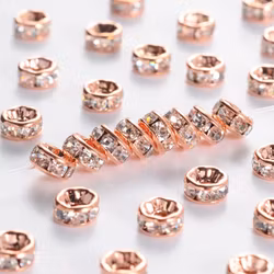 3673 Strass rondell mässing 5mm rosé guld, 50stk