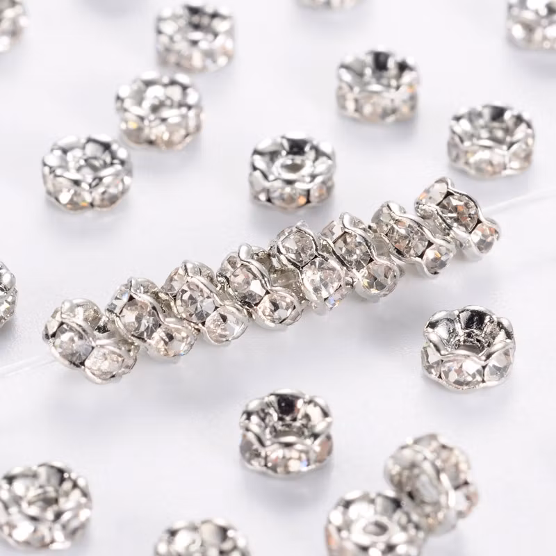 3670 Strass rondell mässing 4mm platinum, 10stk