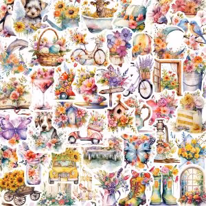 WG9 Klistermärken blomsterodling 10stk