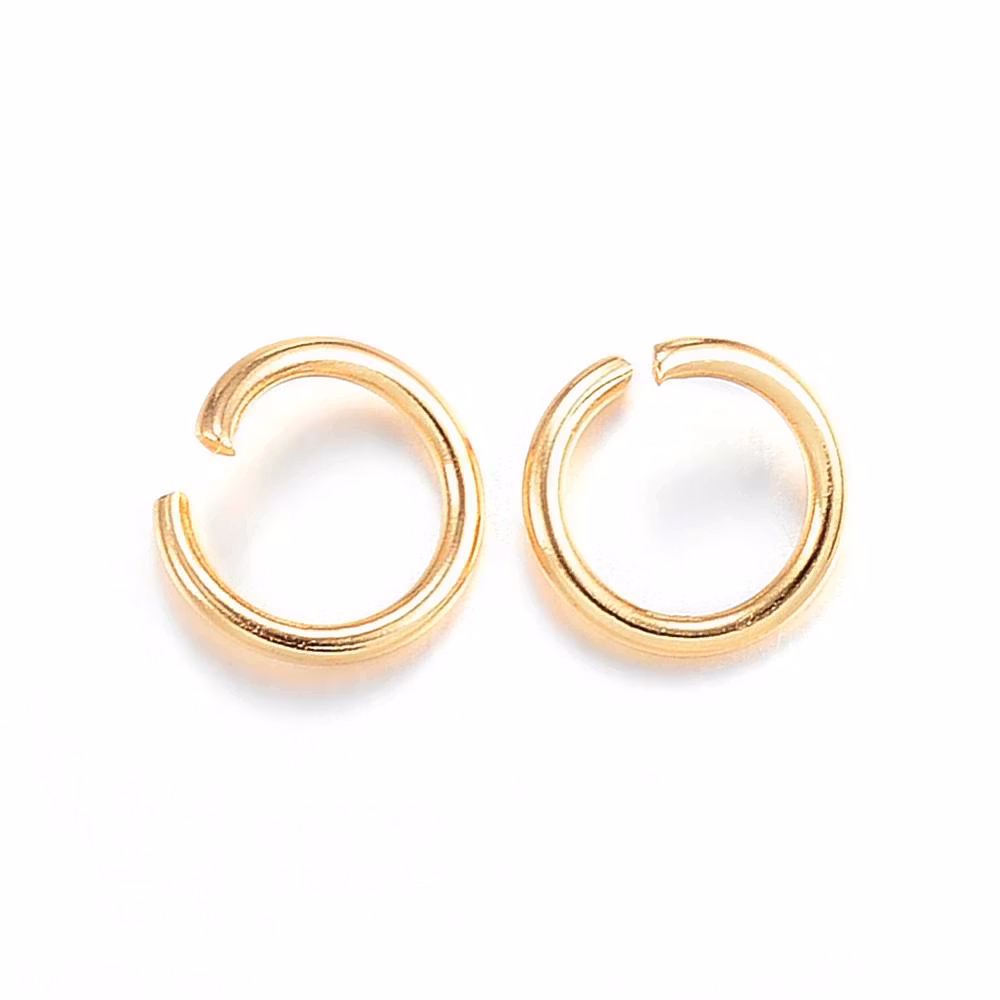 3881 Bindring 304 rostfritt stål 18k pläterad guld 6x0,8mm 100stk