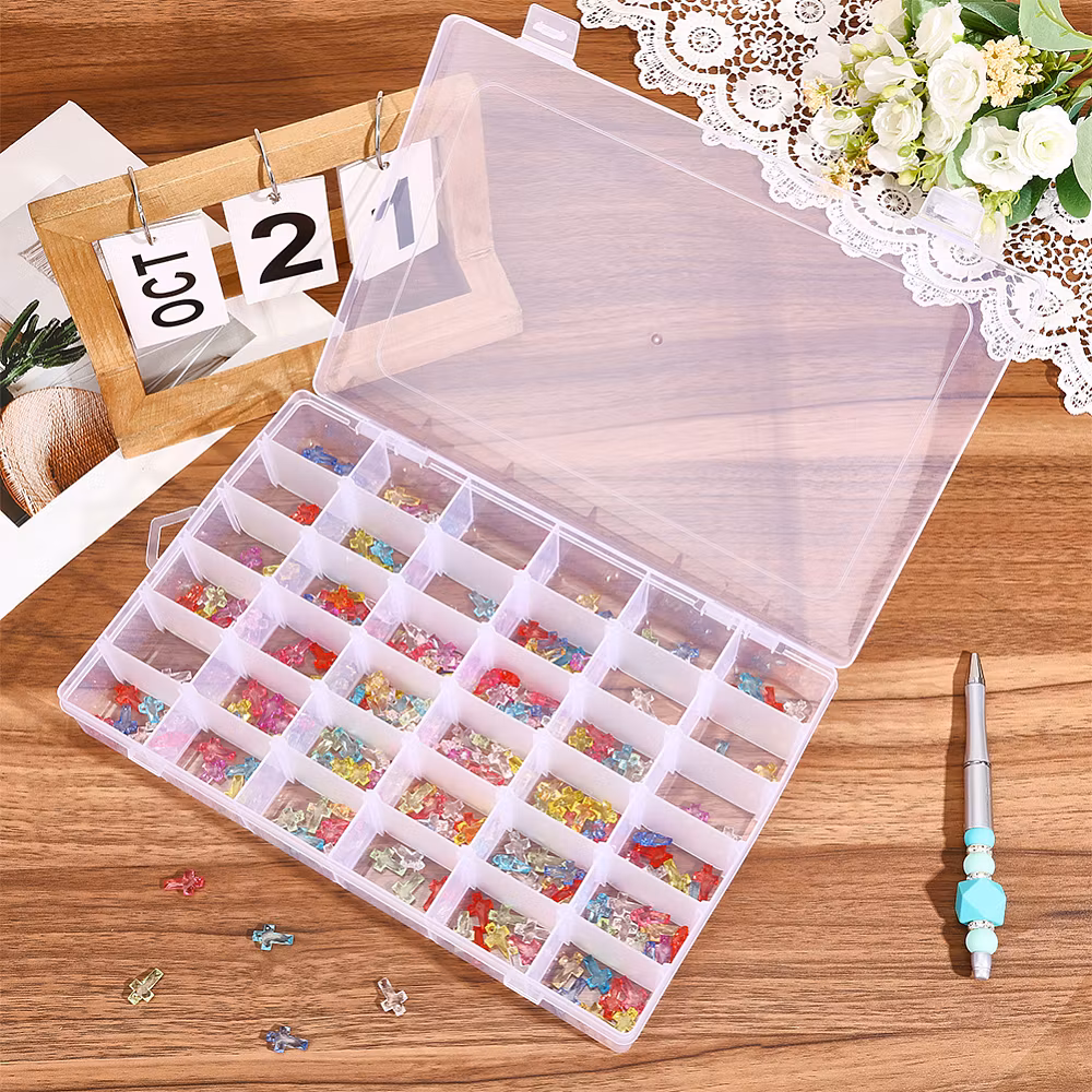 3922 Förvaringslåda 36 burkar justerbara avdelare