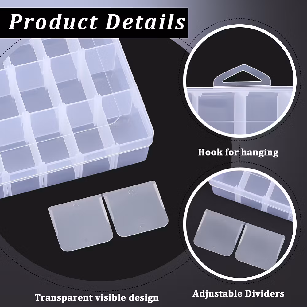 3922 Förvaringslåda 36 burkar justerbara avdelare