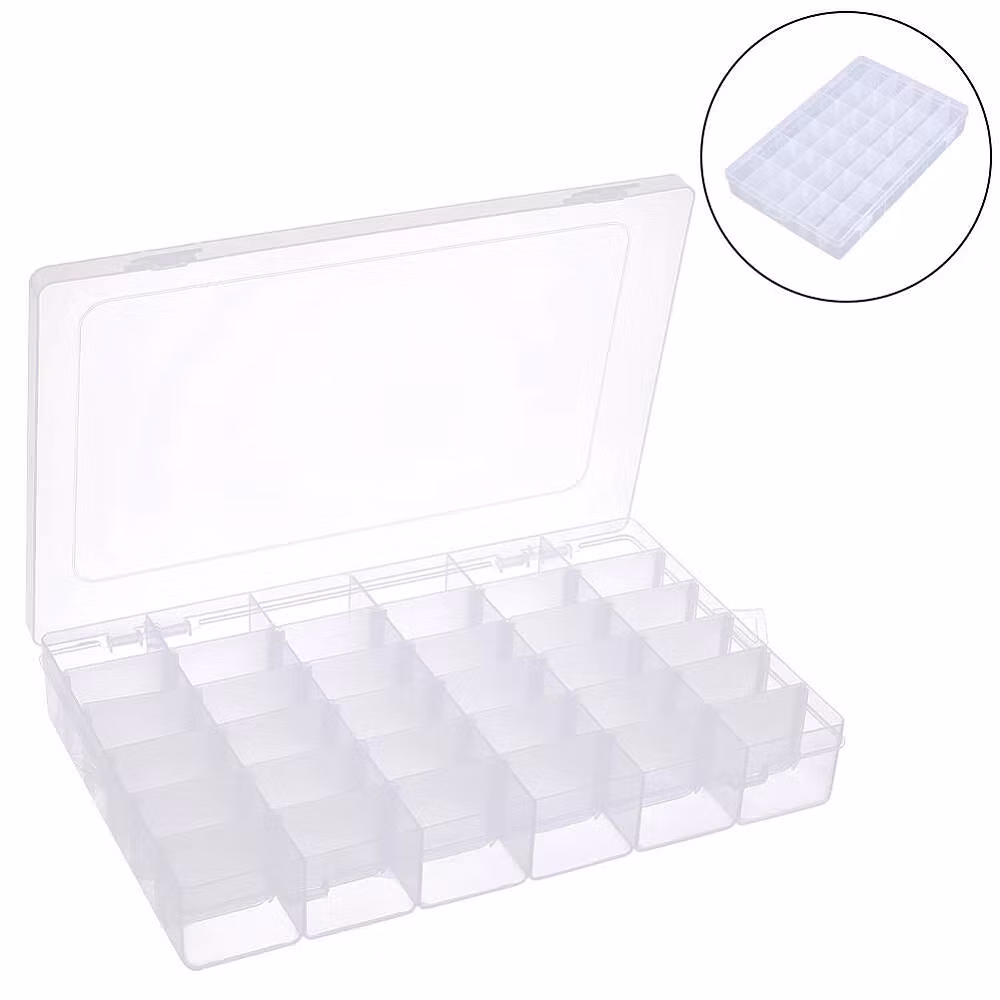 3922 Förvaringslåda 36 burkar justerbara avdelare