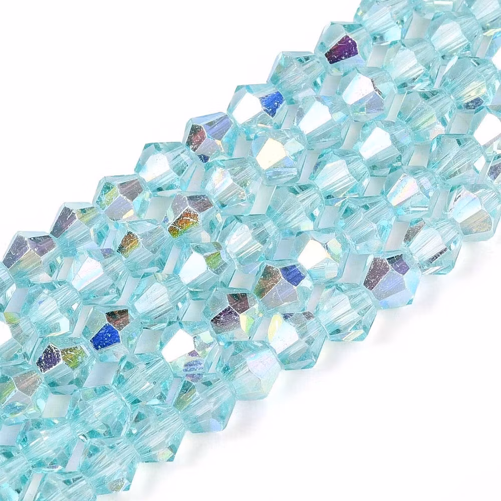 3959 Bicone glas pale turquoise 4mm