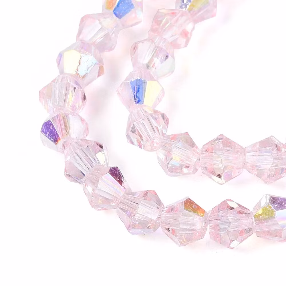 3963 Bicone glas pink 4mm