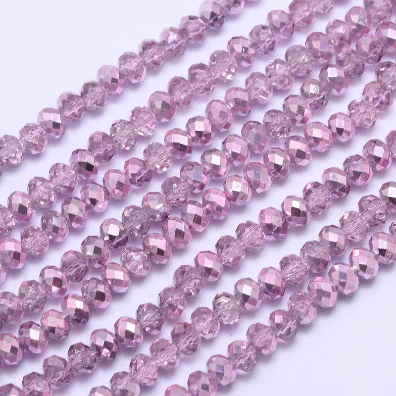 3967 Glaspärla rondell tvådelsfärgad violett 4x3mm