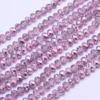 3967 Glaspärla rondell tvådelsfärgad violett 4x3mm