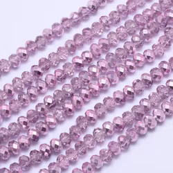 3967 Glaspärla rondell tvådelsfärgad violett 4x3mm