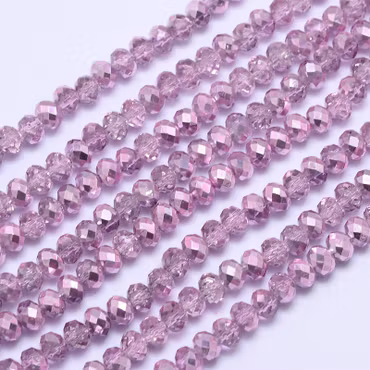 3967 Glaspärla rondell tvådelsfärgad violett 4x3mm