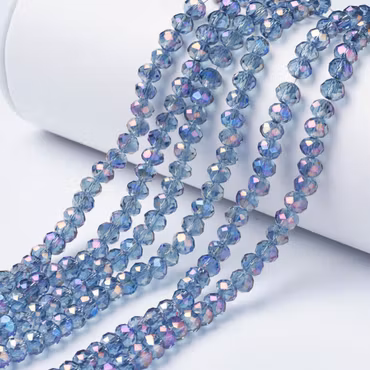 3981 Glaspärla rondell tvådelsfärgad violett 4x3mm