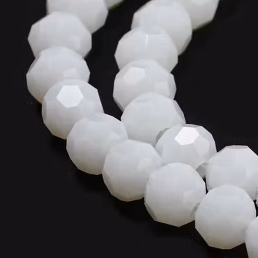 3985 Glaspärla rund opak vit 4mm