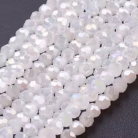 3986 Glaspärla rund pärlemoglans, vit 3mm