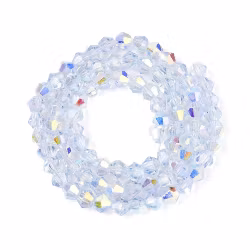 3996  Glaspärla bicone halvab blå 4~4,5mm