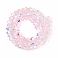 3995 Glaspärla bicone halvab rosa 4~4,5mm