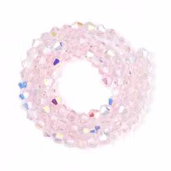 3995 Glaspärla bicone halvab rosa 4~4,5mm