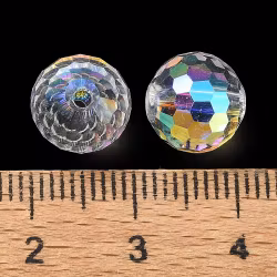 4000 Glaspärla disco transparent ab 10x9mm, 10-pack