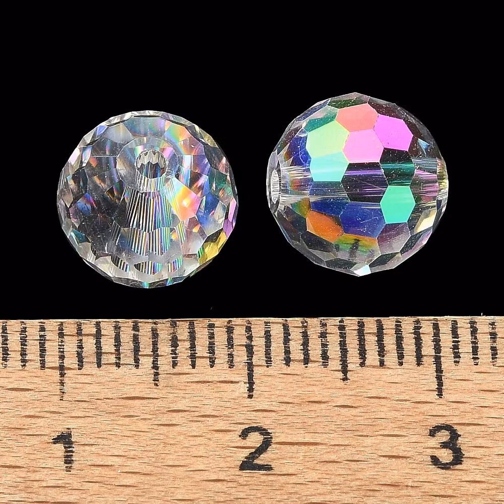 4001 Glaspärla disco transparent rainbow 10x9mm, 10-pack