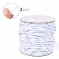 4011 Elastisk nylon tråd rund, vit, 2mm