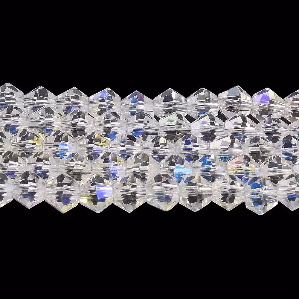 4021 Glaspärla bicone transparent ab, 2,9–3,3mm