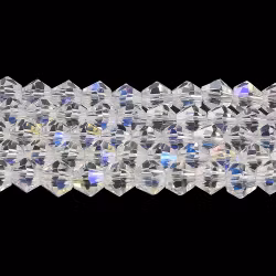 4021 Glaspärla bicone transparent ab, 2,9–3,3mm