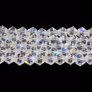 4021 Glaspärla bicone transparent ab, 2,9–3,3mm