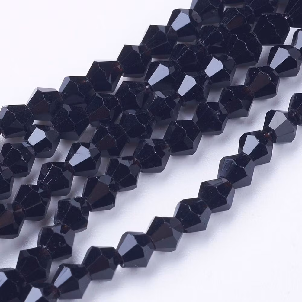 4027 Imiterad australiensisk kristall bicone 4mm svart